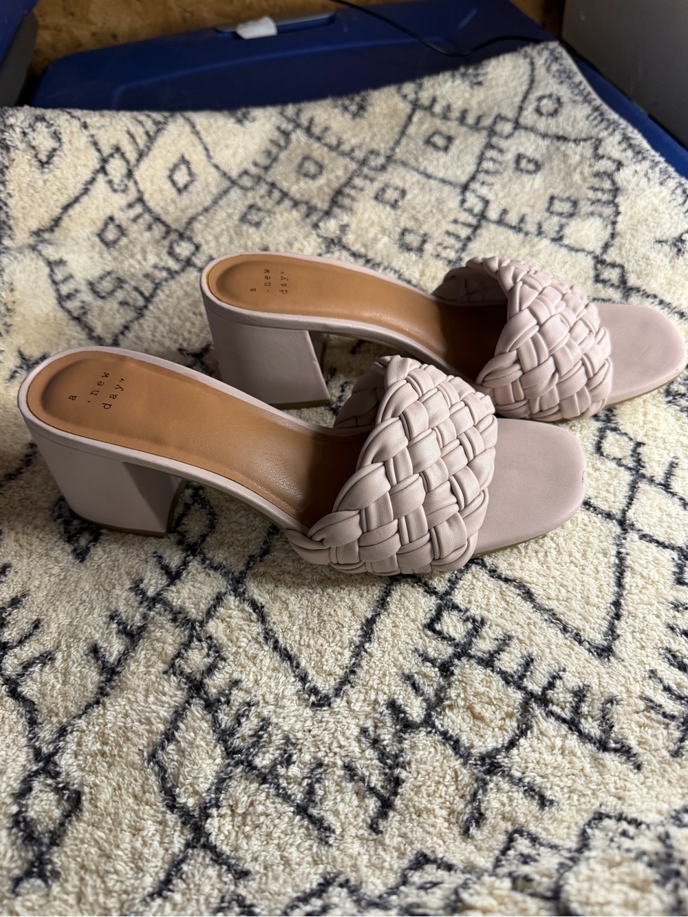 a new day Braided Block Heel Mules in Blush